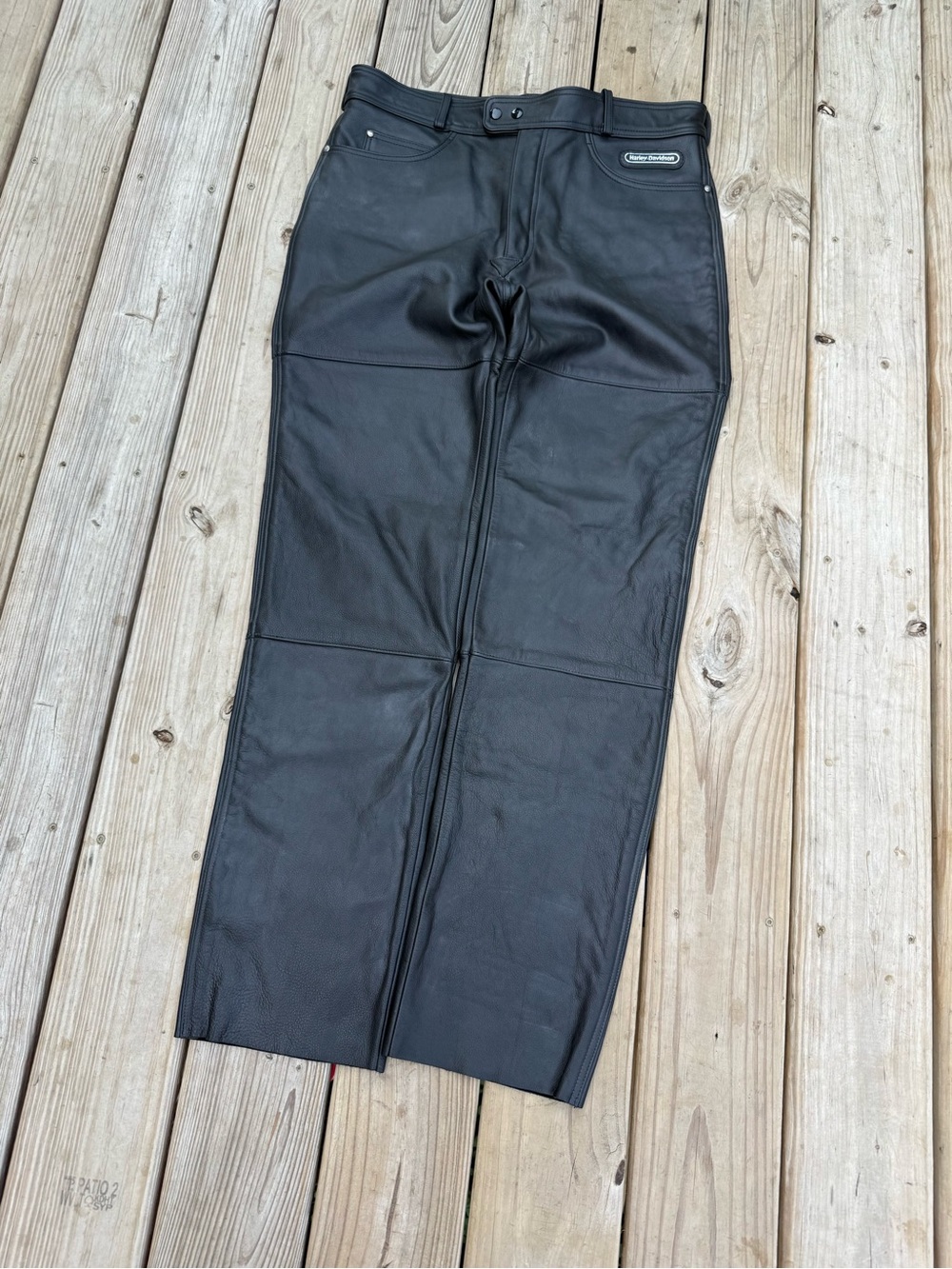 Vintage 90s Harley Davidson heavy Leather riding Pants Lined